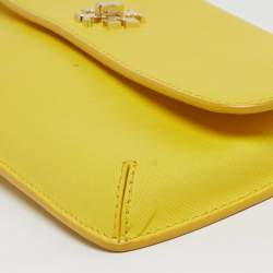 مملوكة مسبقًا Tory Burch  Diana Yellow Saffiano Leather Flap Clutch