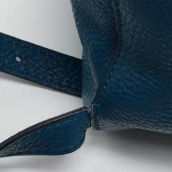 Pre Owned حقيبة ظهر توري برش مكغرو برباط جلد أزرق