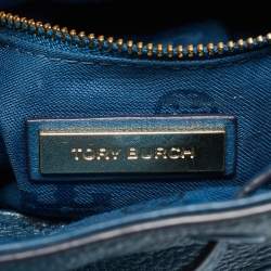 Pre Owned حقيبة ظهر توري برش مكغرو برباط جلد أزرق