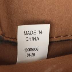 Pre Owned Tory Burch Monogram T Embossed Black/Off White Leather Contrast Tote