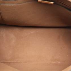 Pre Owned Tory Burch Monogram T Embossed Black/Off White Leather Contrast Tote