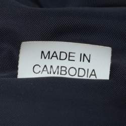 مملوكة مسبقًا حقيبة يد توري برش إيلا كبيرة جلد ونيلون زرقاء داكنة