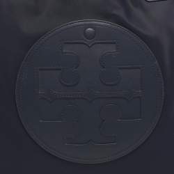 مملوكة مسبقًا حقيبة يد توري برش إيلا كبيرة جلد ونيلون زرقاء داكنة