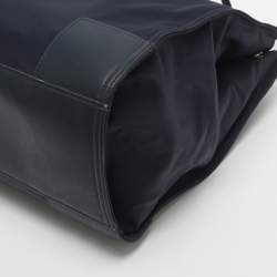 مملوكة مسبقًا حقيبة يد توري برش إيلا كبيرة جلد ونيلون زرقاء داكنة