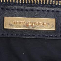 ممل وكة مسبقًا حقيبة يد توري برش إيلا كبيرة جلد ونيلون زرقاء داكنة