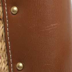 Pre Owned حقيبة كروس توري برش ميلير سيور خوص وجلد أسود/ بيج بقلاب