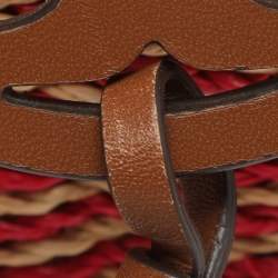 Pre Owned حقيبة كروس توري برش ميلير سيور خوص وجلد أسود/ بيج بقلاب