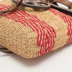 Pre Owned حقيبة كروس توري برش ميلير سيور خوص وجلد أسود/ بيج بقلاب