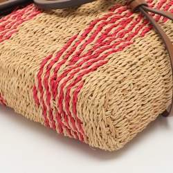 Pre Owned حقيبة كروس توري برش ميلير سيور خوص وجلد أسود/ بيج بقلاب