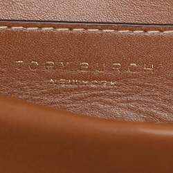 Pre Owned حقيبة كروس توري برش ميلير سيور خوص وجلد أسود/ بيج بقلاب