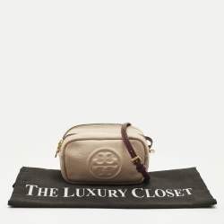 Pre Owned Tory Burch Perry Bombe Mini Pink Leather Crossbody Bag