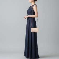 Pre Owned Tory Burch Perry Bombe Mini Pink Leather Crossbody Bag