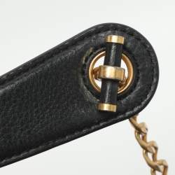 Pre Owned حقيبة كتف توري برش تشيلسي جلد أسود