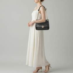 Pre Owned حقيبة كتف توري برش تشيلسي جلد أسود