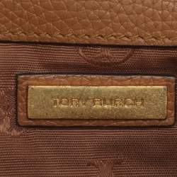 Pre Owned Tory Burch Britten Combo Brown Leather Crossbody Bag