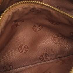 Pre Owned Tory Burch Britten Combo Brown Leather Crossbody Bag