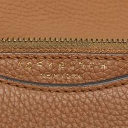Pre Owned Tory Burch Britten Combo Brown Leather Crossbody Bag