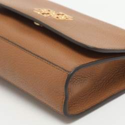 Pre Owned Tory Burch Britten Combo Brown Leather Crossbody Bag