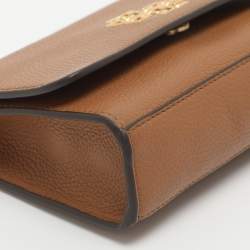 Pre Owned Tory Burch Britten Combo Brown Leather Crossbody Bag