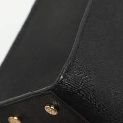 Pre Owned Tory Burch Emerson Micro Black Saffiano Leather Tote