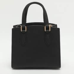 Pre Owned Tory Burch Emerson Micro Black Saffiano Leather Tote