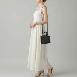 Pre Owned Tory Burch Emerson Micro Black Saffiano Leather Tote