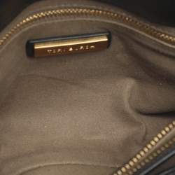 Pre Owned Tory Burch Kira Small Black Quilted Leather Top Handle Bag