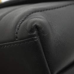 Pre Owned Tory Burch Kira Small Black Quilted Leather Top Handle Bag