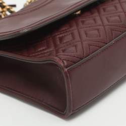 مملوكة مسبقًا حقيبة كتف توري برش فليمنغ جلد أحمر صغيرة