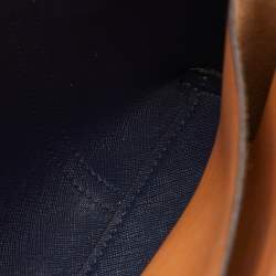 Pre Owned Tory Burch Perry Triple-Compartment Small Taupe Leather Tote 