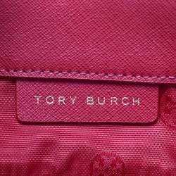 Pre Owned Tory Burch York Buckle Large Red Leather Shopper Tote