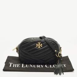 Pre Owned حقيبة كروس توري برش كيرا جلد مبطن أسود للكاميرا