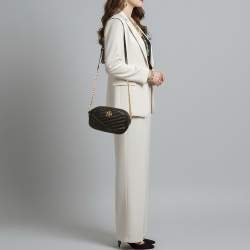 Pre Owned حقيبة كروس توري برش كيرا جلد مبطن أسود للكاميرا