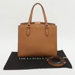 Pre Owned Tory Burch Emerson Brown Leather Tote