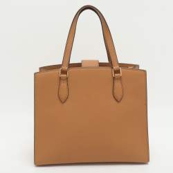 Pre Owned Tory Burch Emerson Brown Leather Tote