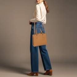 Pre Owned Tory Burch Emerson Brown Leather Tote