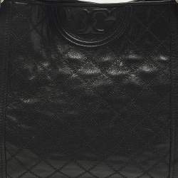 مملوكة مسبقًا Tory Burch Fleming Black Leather Chain Tote