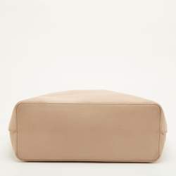 Pre Owned حقيبة يد توتس توري برش شعار جلد بيج رملي