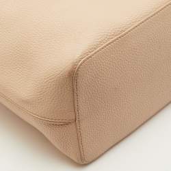 Pre Owned حقيبة يد توتس توري برش شعار جلد بيج رملي