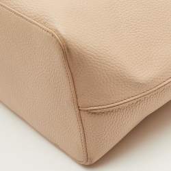 Pre Owned حقيبة يد توتس توري برش شعار جلد بيج رملي