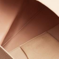 Pre Owned حقيبة يد توتس توري برش شعار جلد بيج رملي