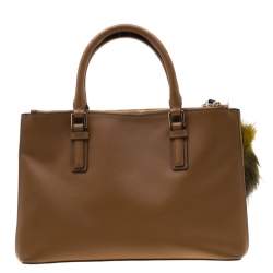 مملوكة مسبقًا Tory Burch Brown Leather Double Zip Robinson Tote 