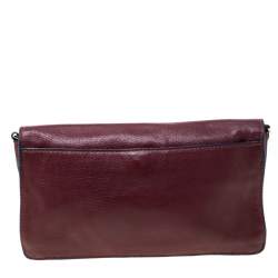 Tory Burch Burgundy Leather Flap Pocket Crossbody Bag