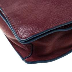 Tory Burch Burgundy Leather Flap Pocket Crossbody Bag