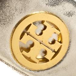 Pre Owned Tory Burch Gold Leather Raphael Logo Crossbody Bag
