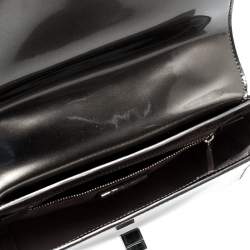 Pre Owned Tory Burch Olive Green Patent Leather Mercer Shoulder Bag