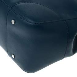 مملوكة مسبقًا Tory Burch Blue Leather Large Double Zip Robinson Tote