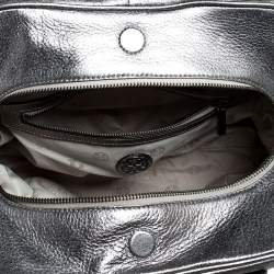 Pre Owned Tory Burch Metallic Dark Grey Boston Bag