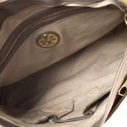 Pre Owned Tory Burch Multicolor Croc Embossed Leather Top Handle Bag