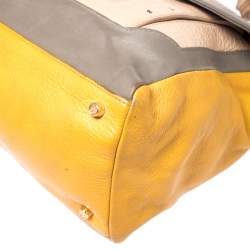 Pre Owned Tory Burch Multicolor Croc Embossed Leather Top Handle Bag